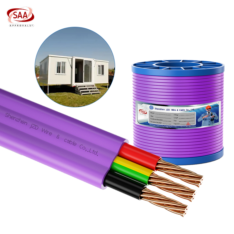 450/750V 集成房屋专用 SAA紫色TPS扁平电缆