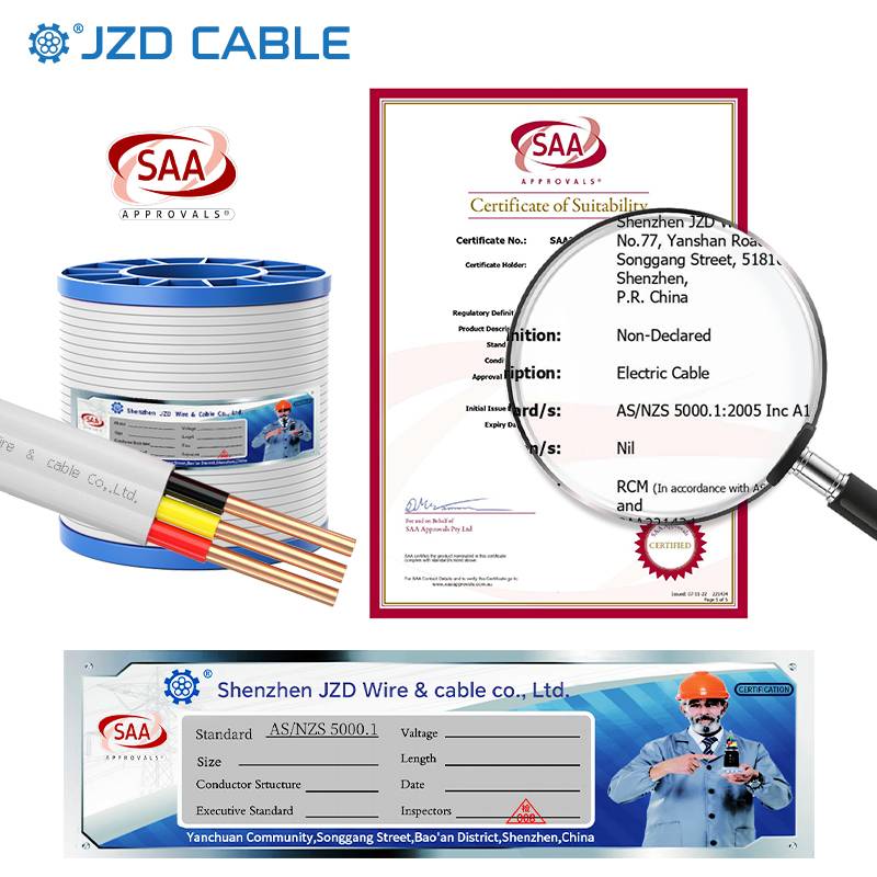 建圳达澳标SAA认证​​白色单支硬导体TPS电缆​​ 建筑固定敷设电缆