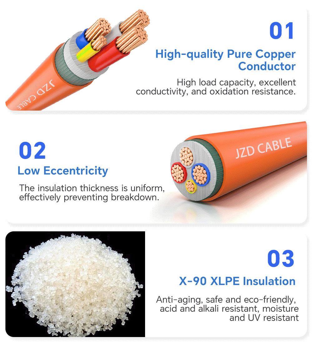 XLPE 橙色圆形电缆