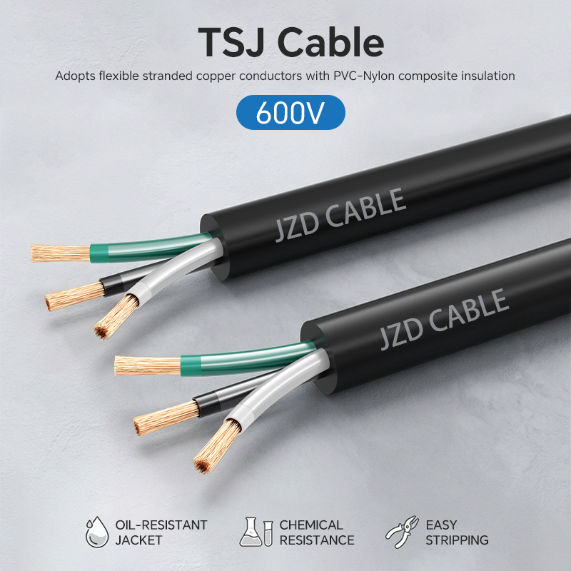 TSJ电缆 – 600V柔性便携式电缆，适用于工业和户外环境